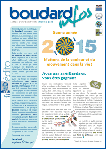 Janvier 2015 - certifications imprimerie - avantages format PDF - reliure imprimés - oeillets - anneaux - vis - chainettes - rubans - ficelles - culture papier - réseaux sociaux