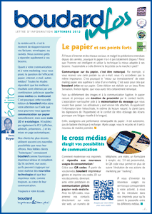 Septembre 2013 - communication papier - cross médias - e-catalogue - controle qualité pré-presse- ISO 14001 print environnement